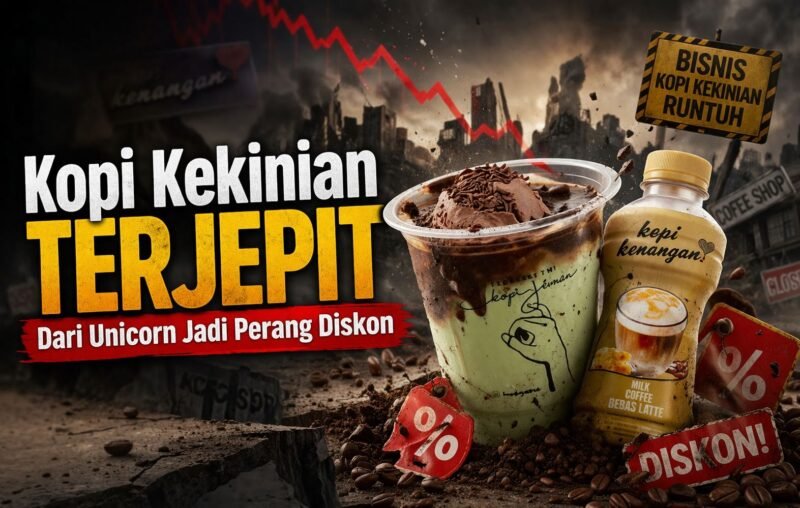 Industri kopi kekinian hadapi titik balik. Kopi Kenangan dan Janji Jiwa berjuang di tengah kejenuhan pasar dan berakhirnya era bakar uang.